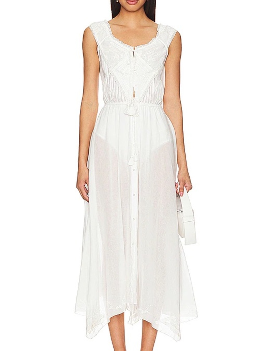 Free People X Intimately FP Country Charm Maxi Bodysuit in Ivory